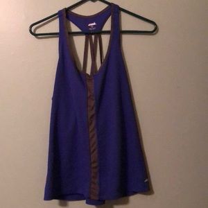 Purple and gray workout tank top